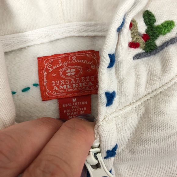 Lucky brand dungarees Hispanic hoodie sweater 2/3 - Picture 4 of 5